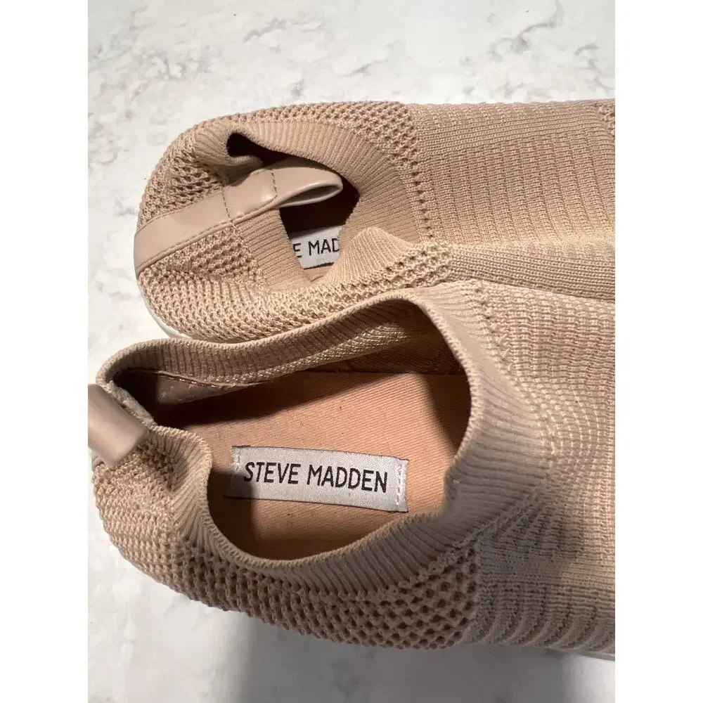 Steve Madden Women’s Beale Stretch Platform Upper‎ Slip On Shoes Size 7.5 Beige